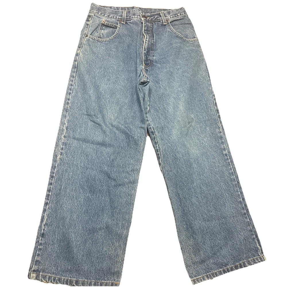 Vintage Solo Semore Baggy Wide Leg Jeans Blue Size 32 Y2K Made In USA